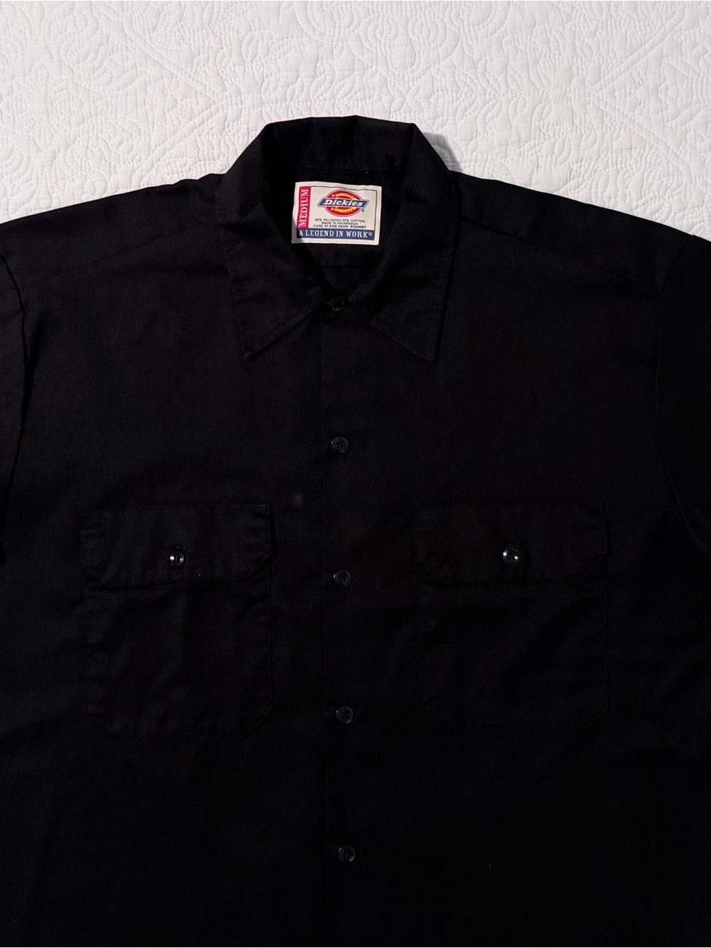 Dickies | Short Sleeve Work Shirt | Black | Size Medium | Button Up
